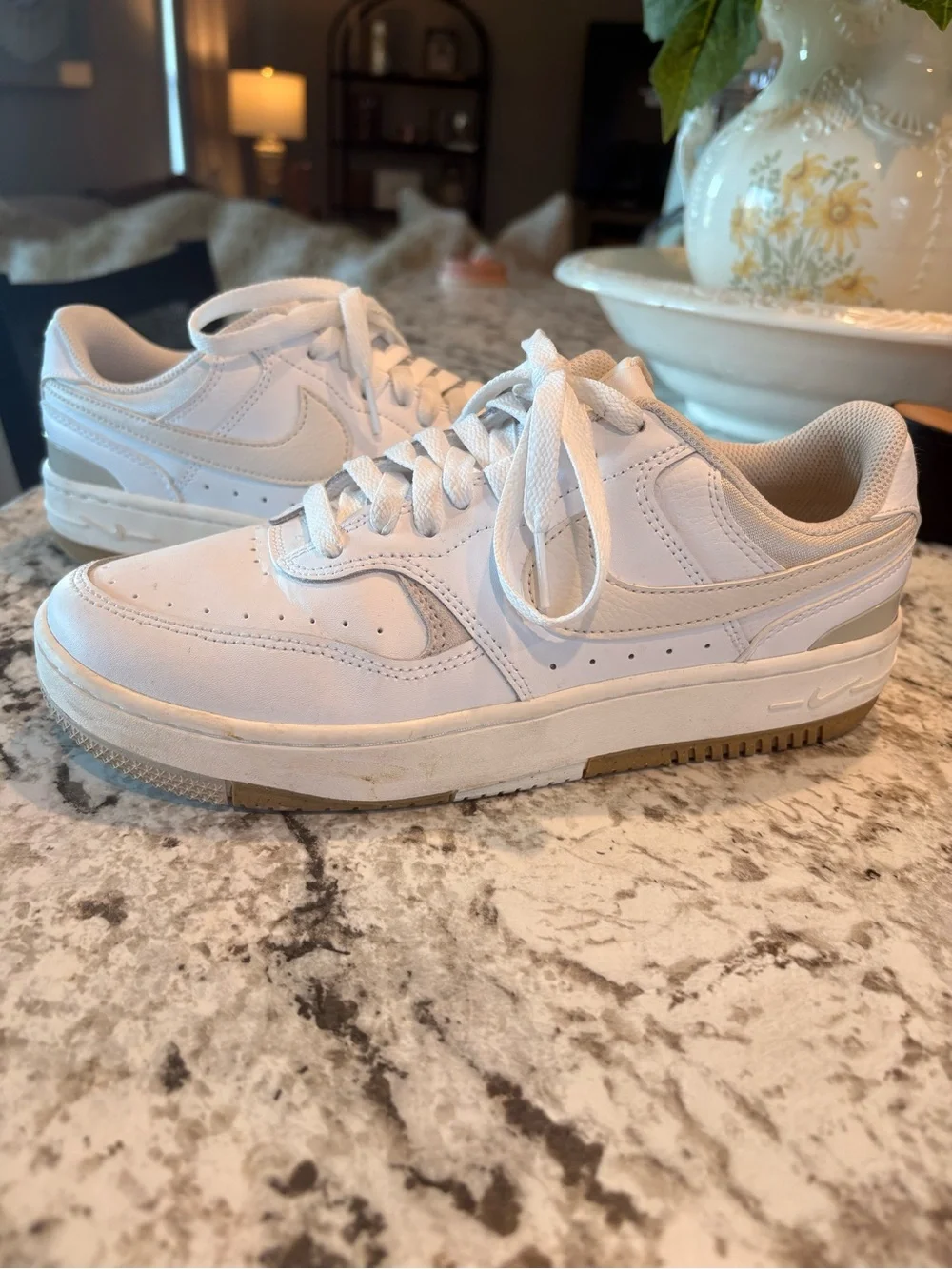 Nike White Low-Top Sneakers with Gum Outsole
